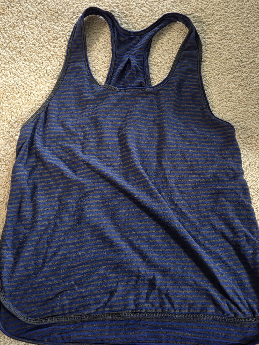 lululemon athletica Navy and Gray Striped Racerback Tank